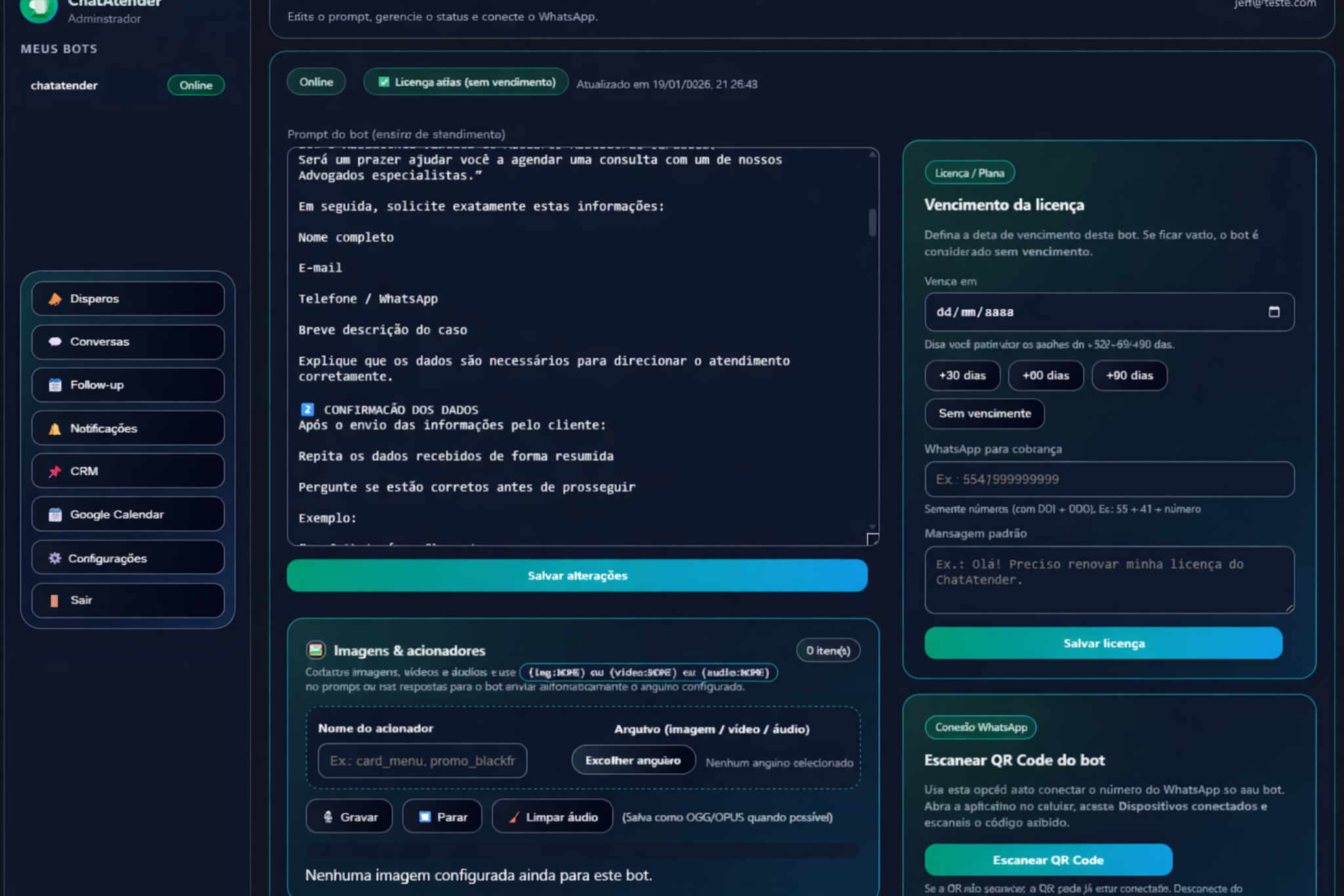 Preview do painel O Causídico IA